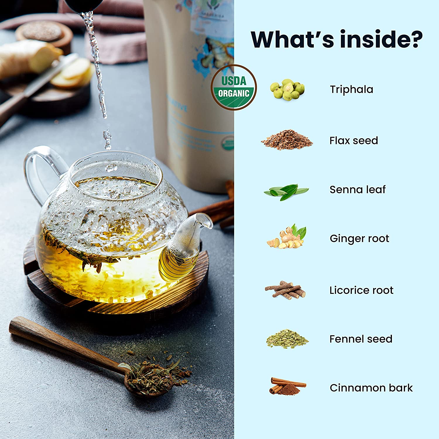 Constipation Relief Tea, Gentle Laxative | Senna & Fennel | Organic
